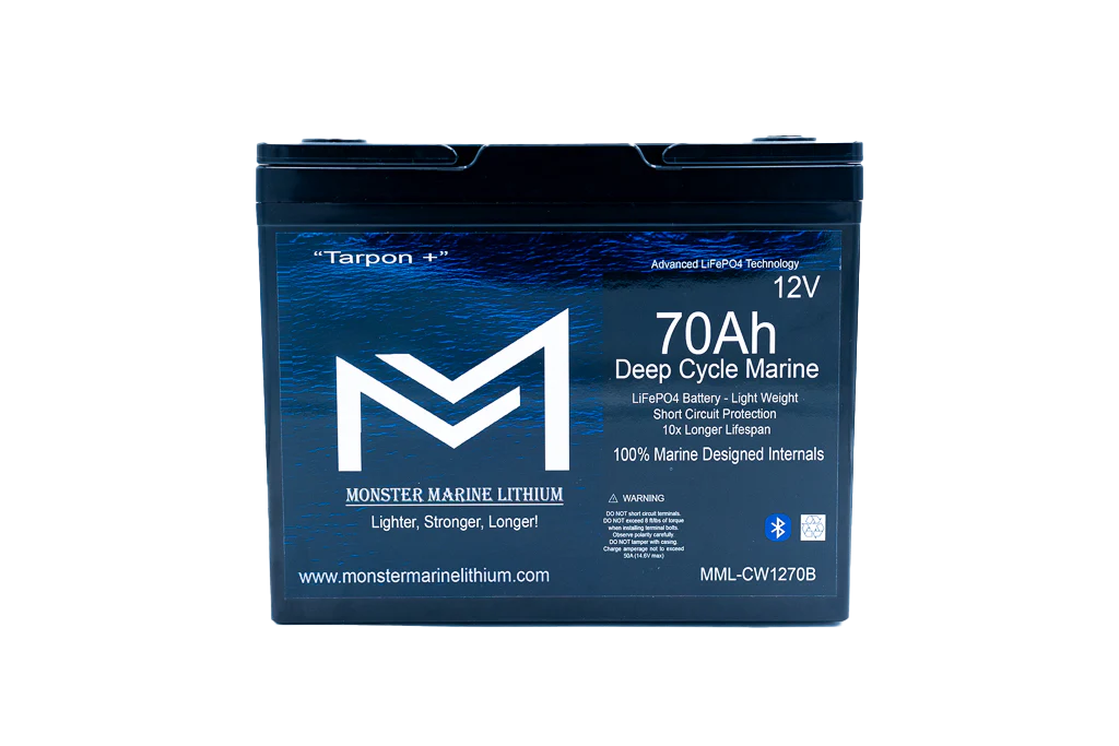 12v 70Ah Deep Cycle Lithium Marine Battery "Tarpon" Bluetooth