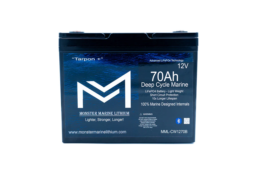 12v 70Ah Deep Cycle Lithium Marine Battery "Tarpon" Bluetooth - Image 2