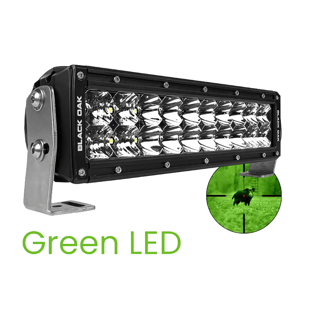 Black Oak 10" Green LED Hog Hunting Light Bar - Combo Optics - Black Housing - Pro Series 3.0 [10G-D3OS] - Image 2