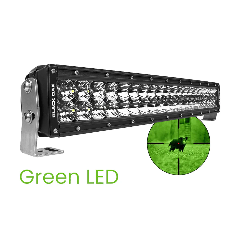 Black Oak Curved Double Row Combo Green Hog Hunting 20" Pro Series 3.0 LED Light Bar [20CG-D3OS] - Image 2