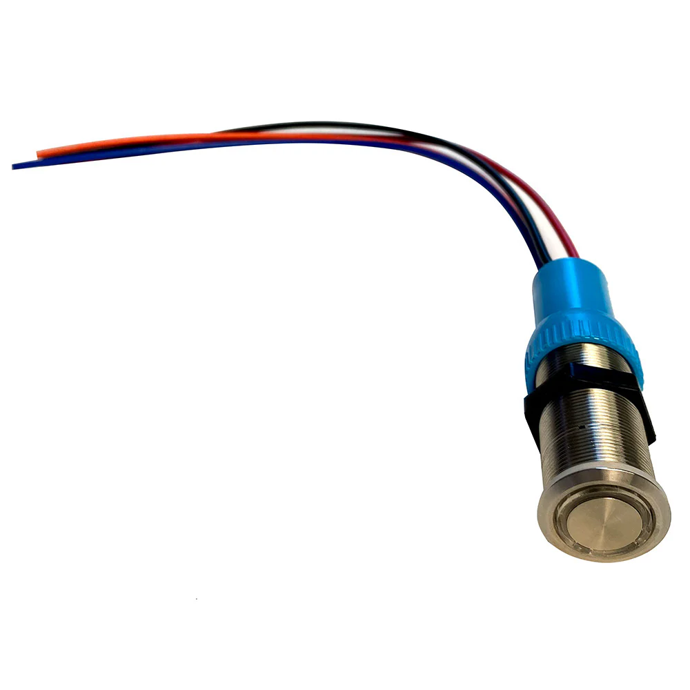 Bluewater 22mm Push Button Switch - Off/On Contact - Blue/Red LED - 4' Lead [9059-1113-4] - Image 2