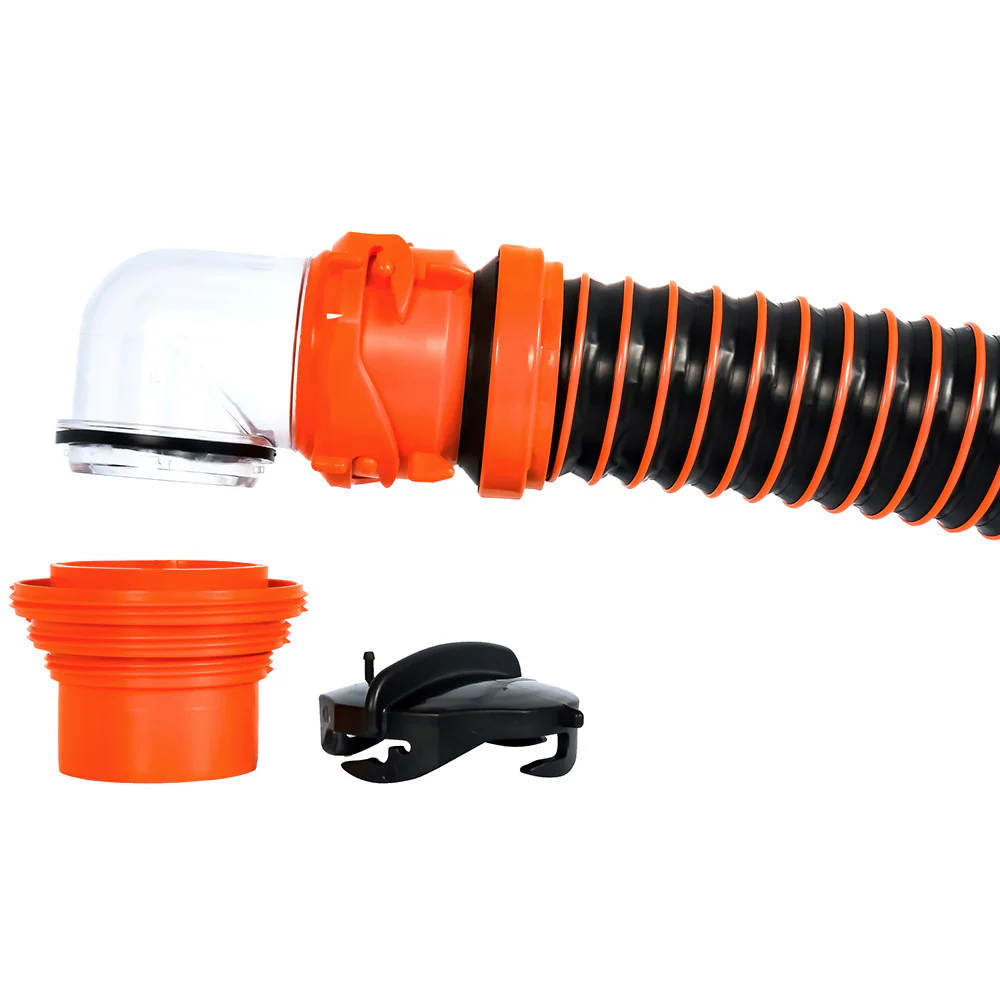 Camco RhinoEXTREME 15 Sewer Hose Kit w/Swivel Fitting 4 In 1 Elbow Caps [39861] - Image 2
