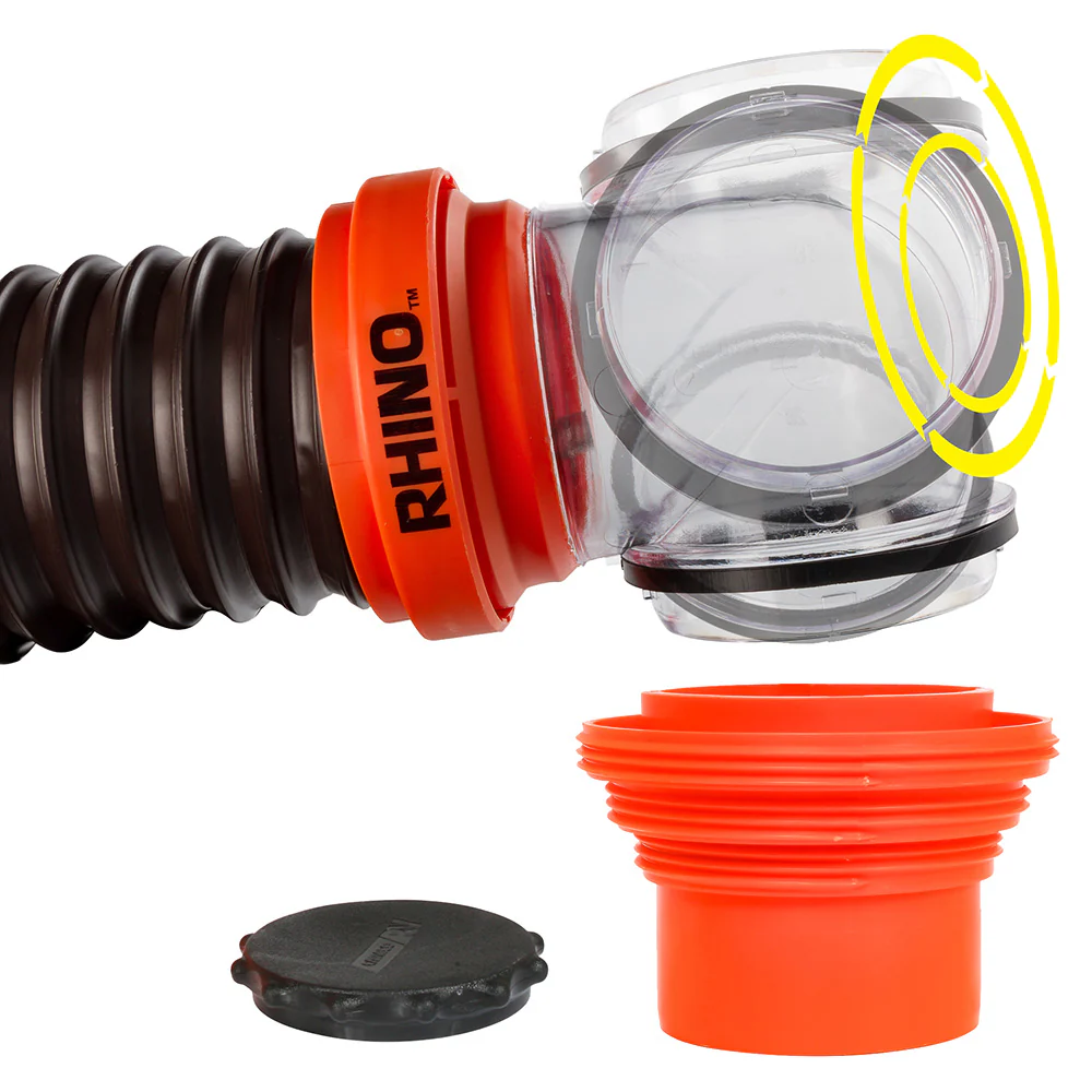Camco RhinoFLEX 15 Sewer Hose Kit w/4 In 1 Elbow Caps [39761] - Image 2