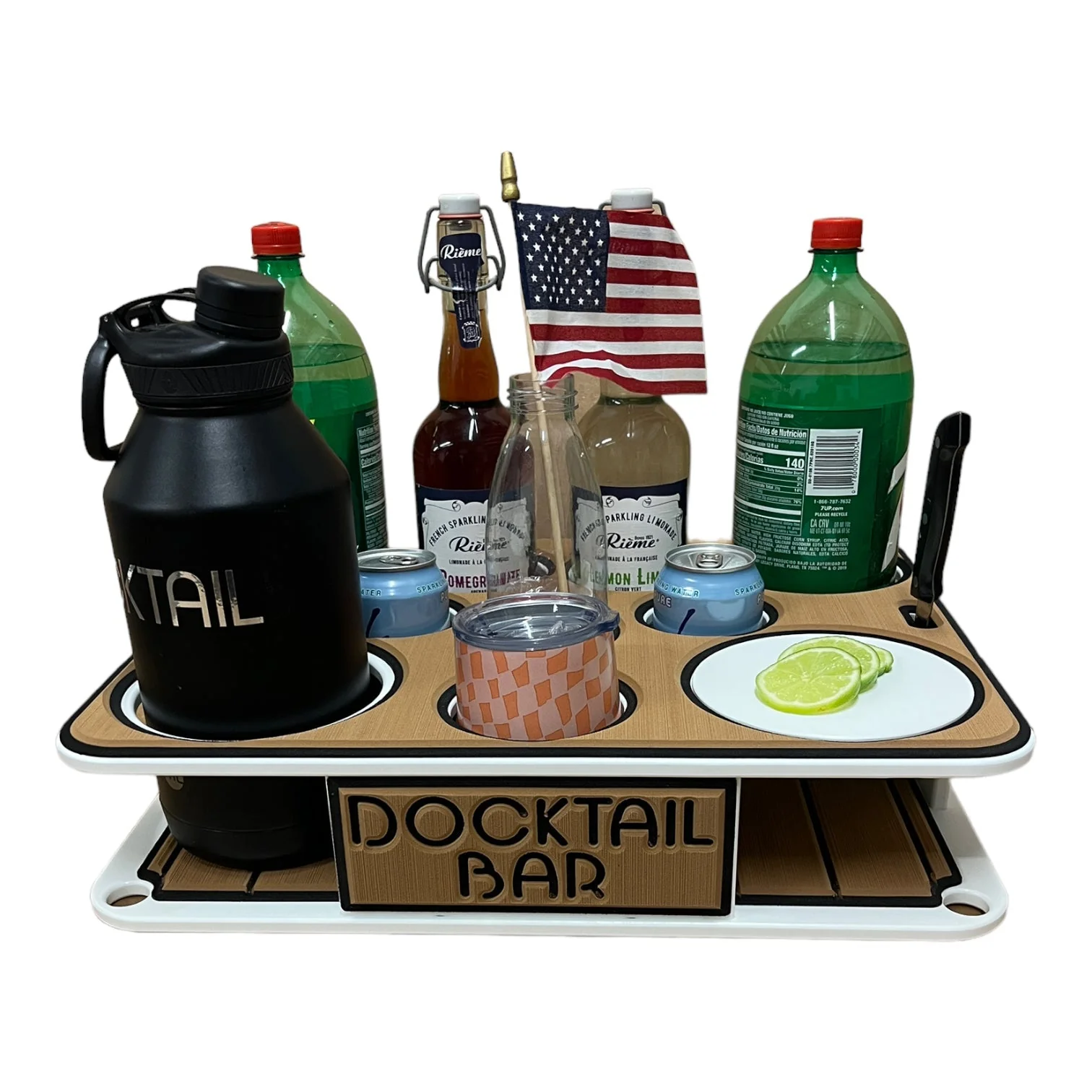 Docktail Boat Table Caddy with Pontoon Rail Mount - Image 10
