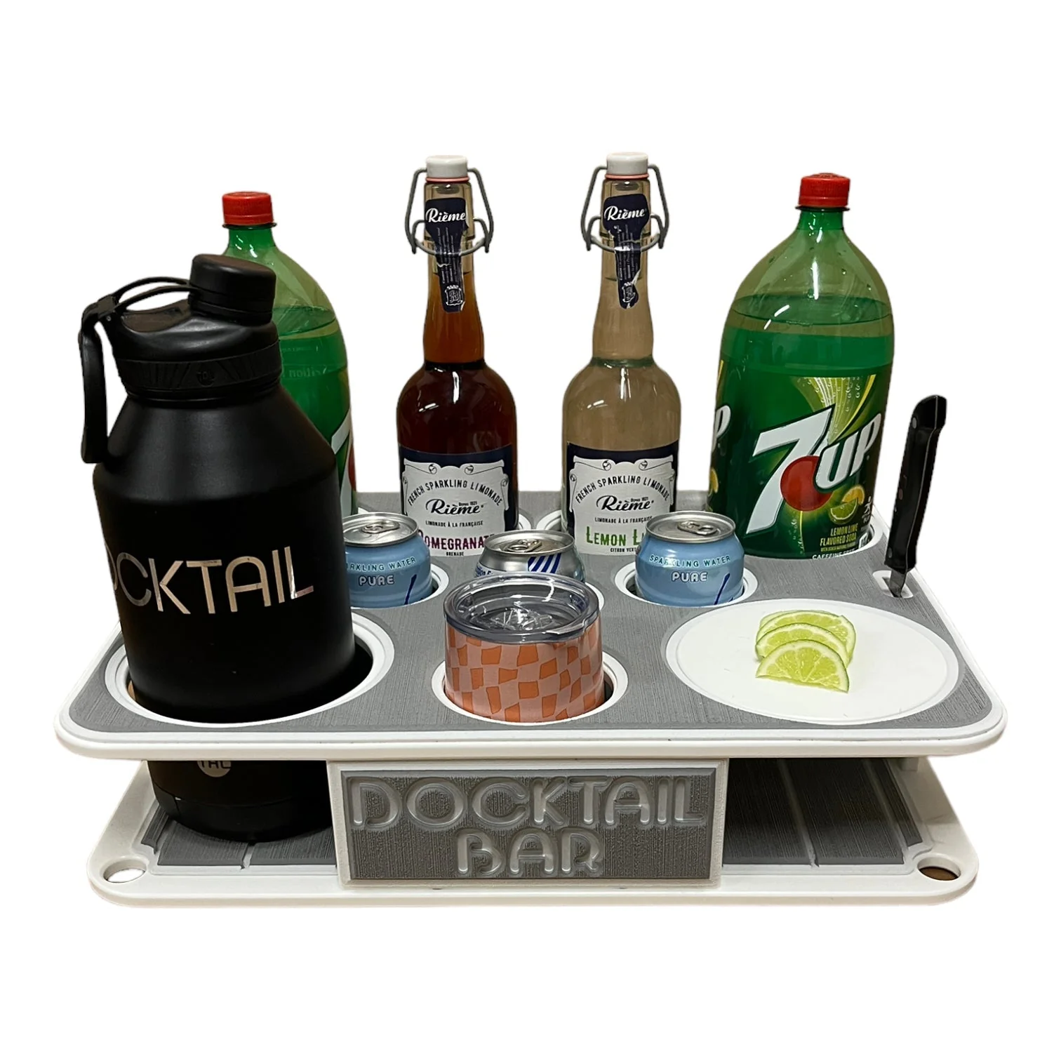 Docktail Boat Table Caddy with Pontoon Rail Mount - Image 11