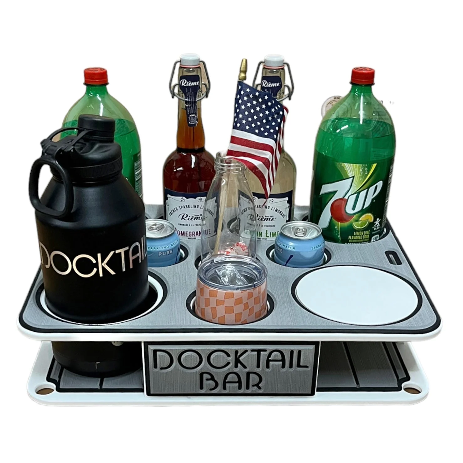 Docktail Boat Table Caddy with Pontoon Rail Mount - Image 12