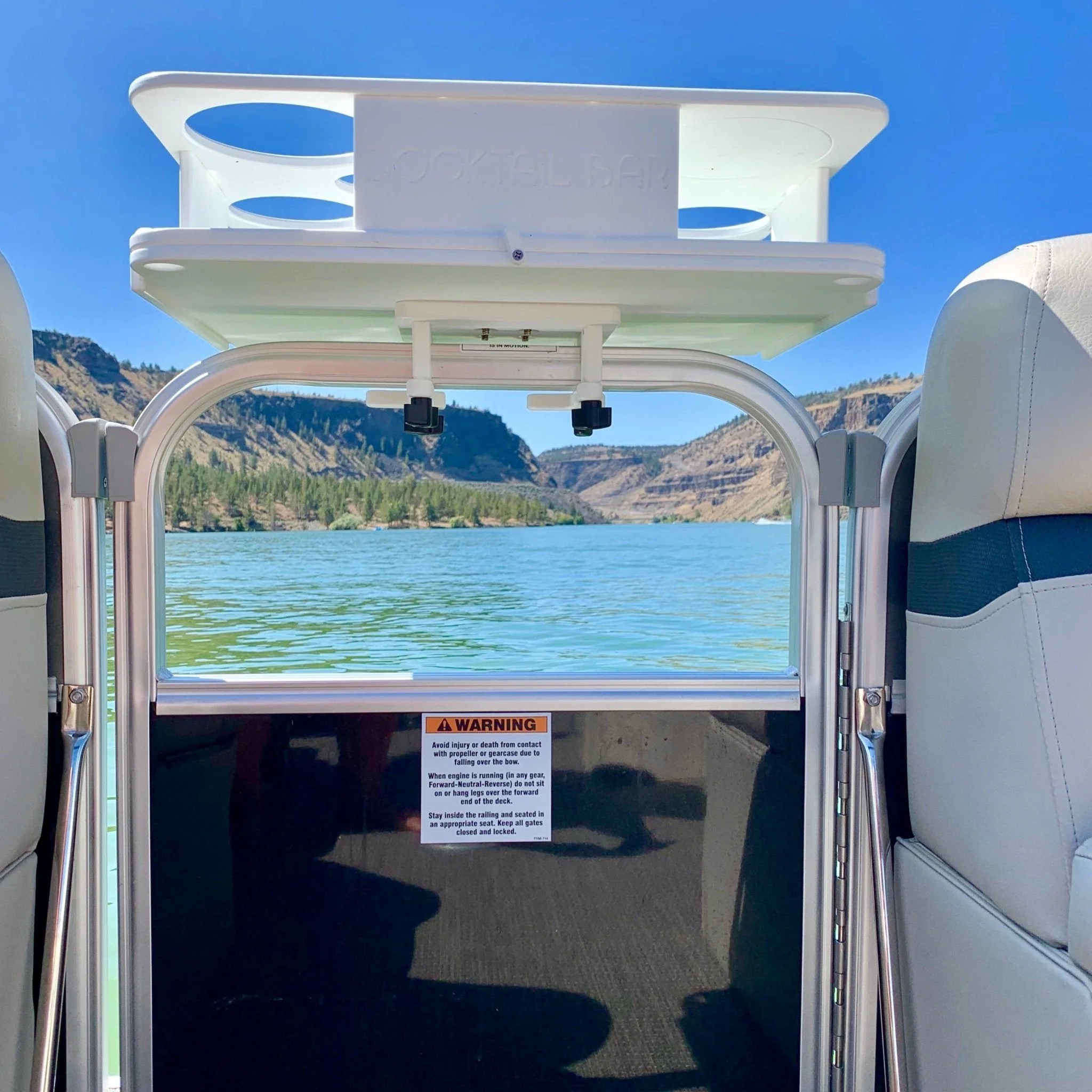Docktail Boat Table Caddy with Pontoon Rail Mount - Image 4