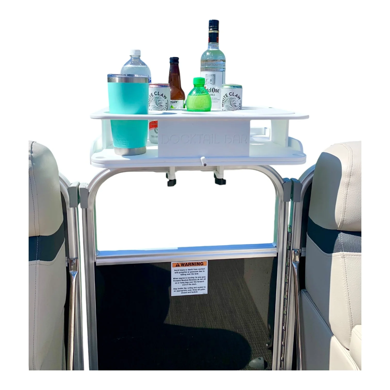 Docktail Boat Table Caddy with Pontoon Rail Mount - Image 6