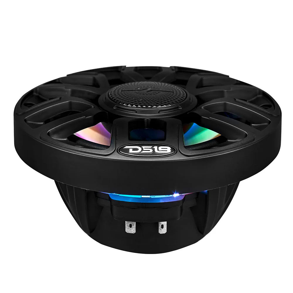 DS18 6.5" 2-Way Coaxial Marine Speakers w/Digital LED Lights  Bullet Tweeter - Black - 150W, 4-Ohm [NXL-IQ6/BK] - Image 2