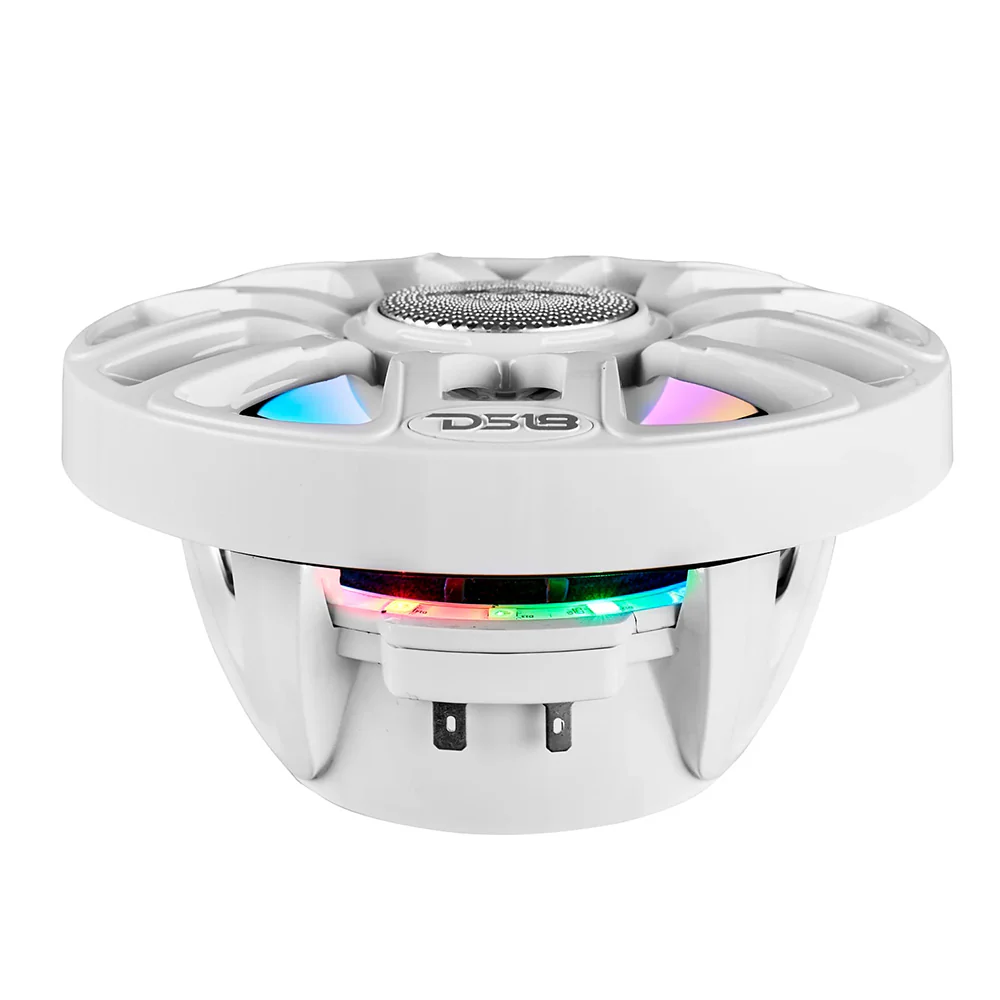 DS18 6.5" 2-Way Coaxial Marine Speakers w/Digital LED Lights  Bullet Tweeter - White - 150W, 4-Ohm [NXL-IQ6/WH] - Image 2