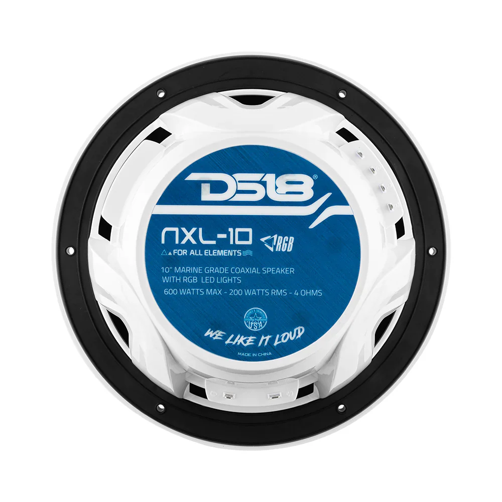 DS18 HYDRO 10" 2-Way Marine Speakers w/Bullet Tweeters  Integrated RGB LED Lights - White [NXL-10/WH] - Image 4
