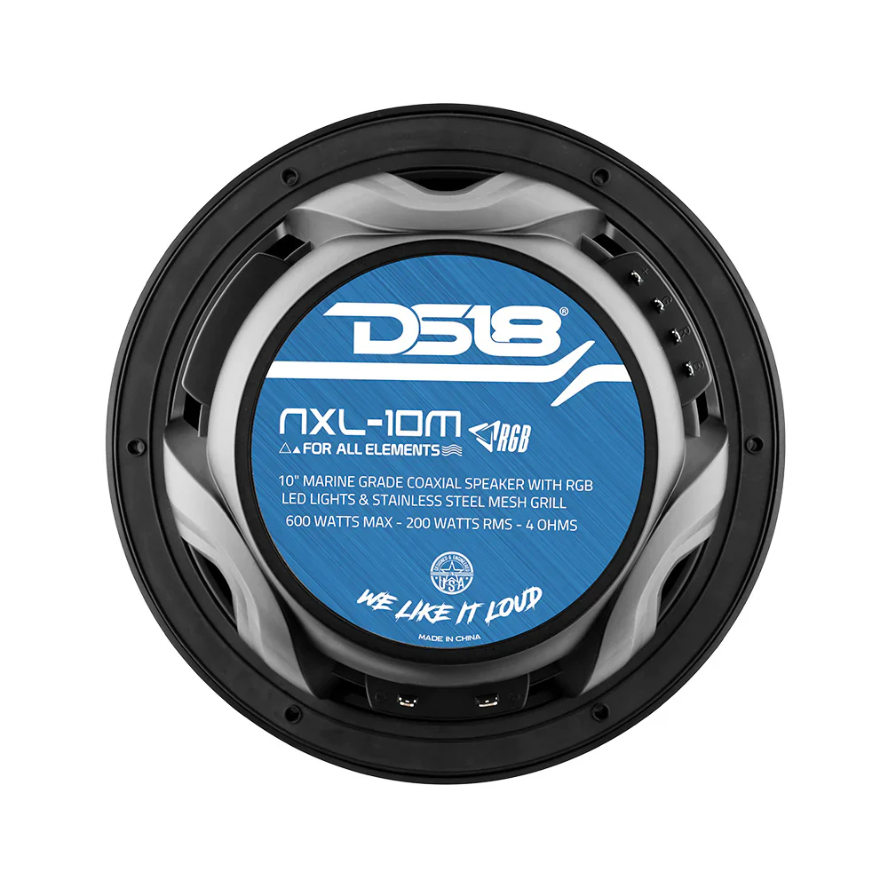 DS18 HYDRO 10" 2-Way Speakers w/Bullet Tweeter  Integrated RGB LED Lights - Black [NXL-10M/BK] - Image 4