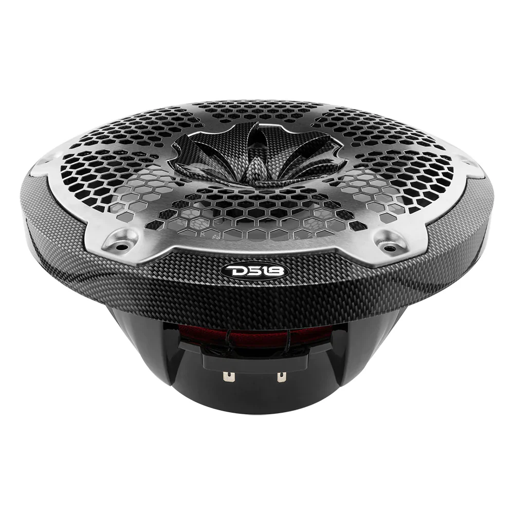 DS18 HYDRO 10" 2-Way Speakers w/Bullet Tweeter  Integrated RGB LED Lights - Carbon Fiber [CF-10M] - Image 2