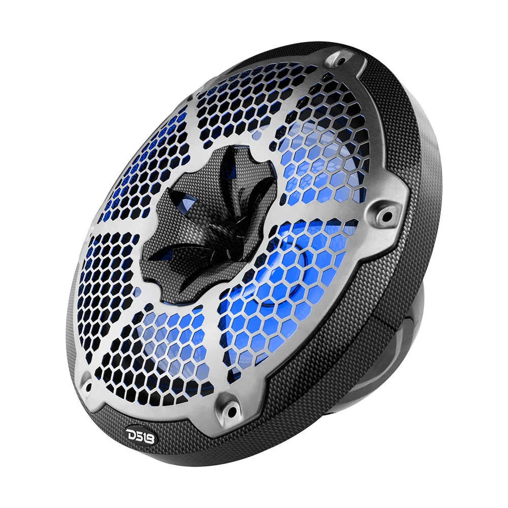DS18 HYDRO 10" 2-Way Speakers w/Bullet Tweeter  Integrated RGB LED Lights - Carbon Fiber [CF-10M] - Image 5