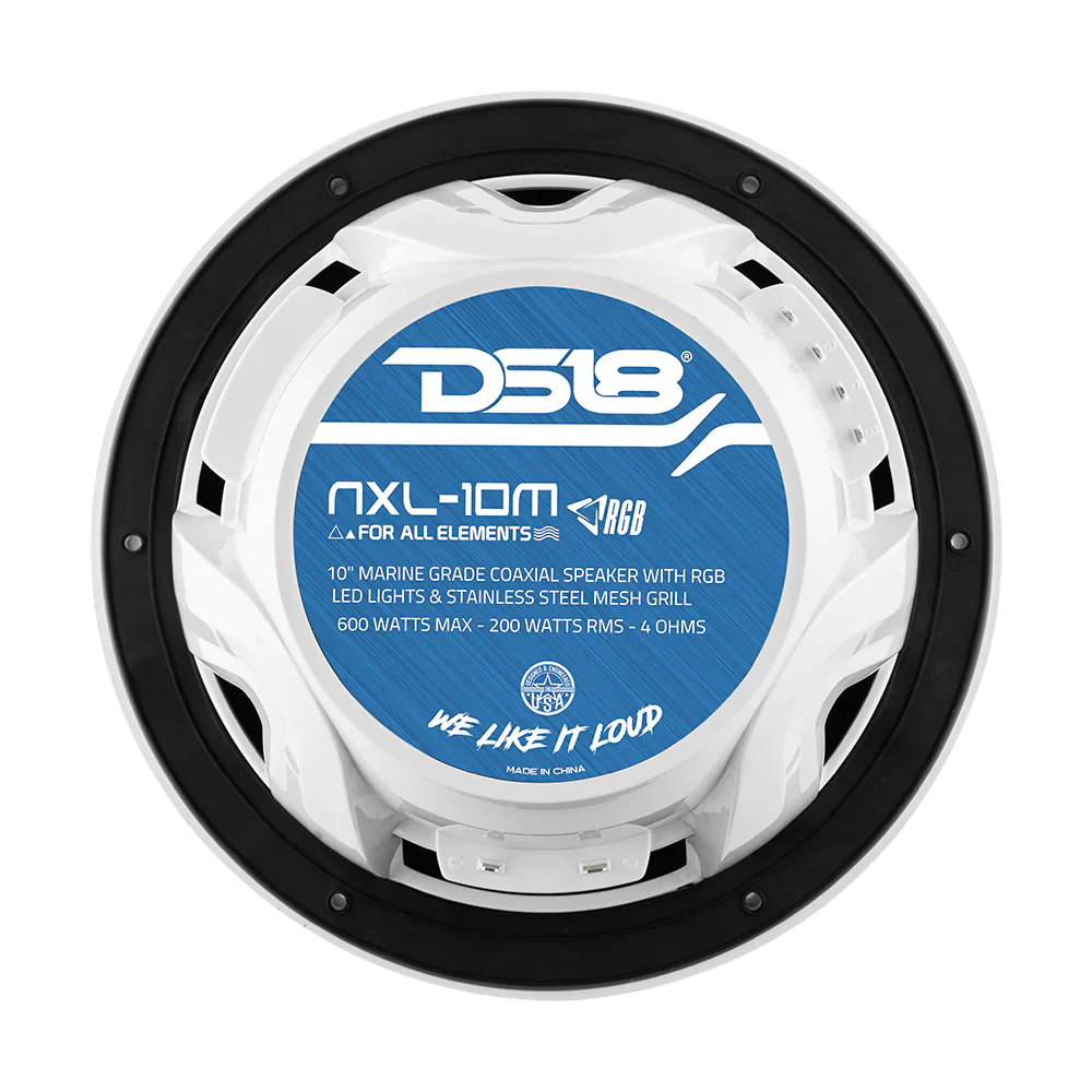 DS18 HYDRO 10" 2-Way Speakers w/Bullet Tweeter  Integrated RGB LED Lights - White [NXL-10M/WH] - Image 4