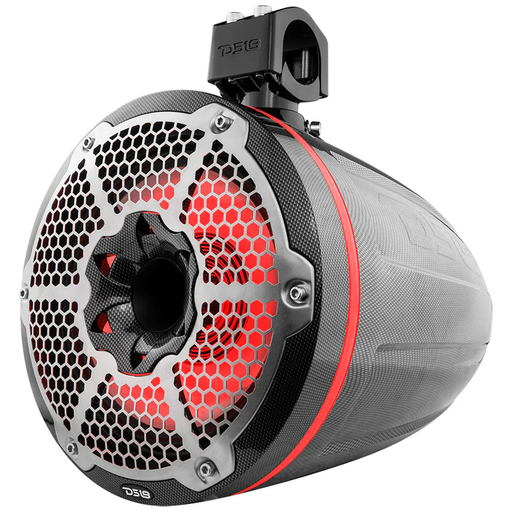 DS18 HYDRO 10" Neodymium Marine Towers w/Built-In Passive Radiator, 1" Driver  RGB LED Light - 900W - Black [CF-X10TPNEO] - Image 4