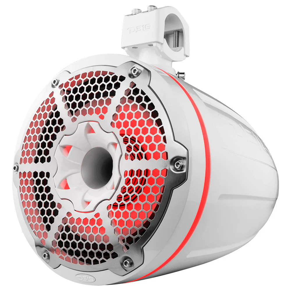 DS18 HYDRO 10" Neodymium Marine Towers w/Built-In Passive Radiator, 1" Driver  RGB LED Lights - 900W - White [NXL-X10TPNEO/WH] - Image 4