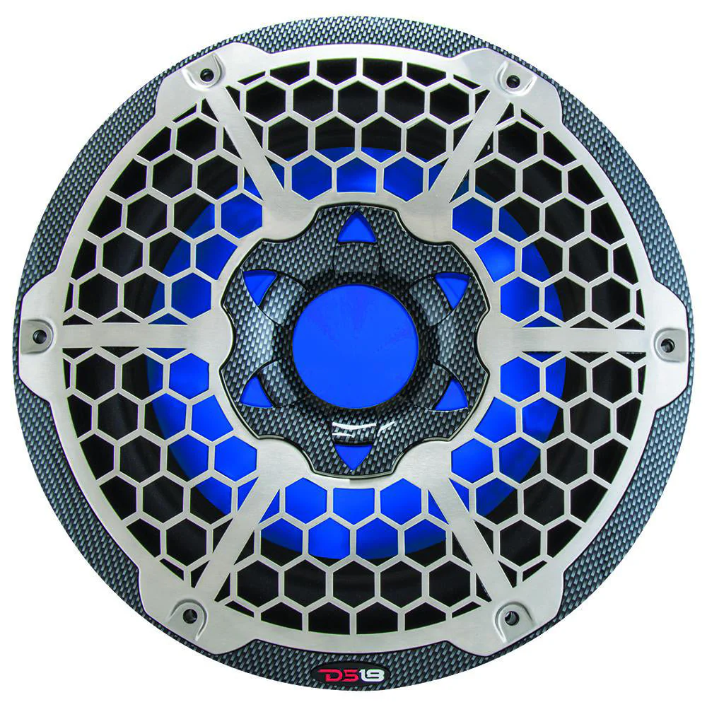 DS18 HYDRO 10" Subwoofer w/RGB Lights - 600W - Carbon Fiber [CF-10SUB] - Image 2