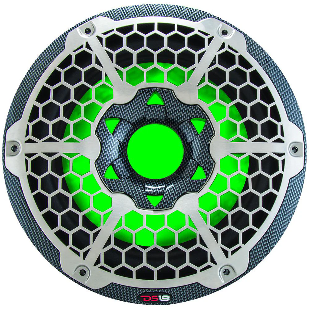 DS18 HYDRO 10" Subwoofer w/RGB Lights - 600W - Carbon Fiber [CF-10SUB] - Image 3