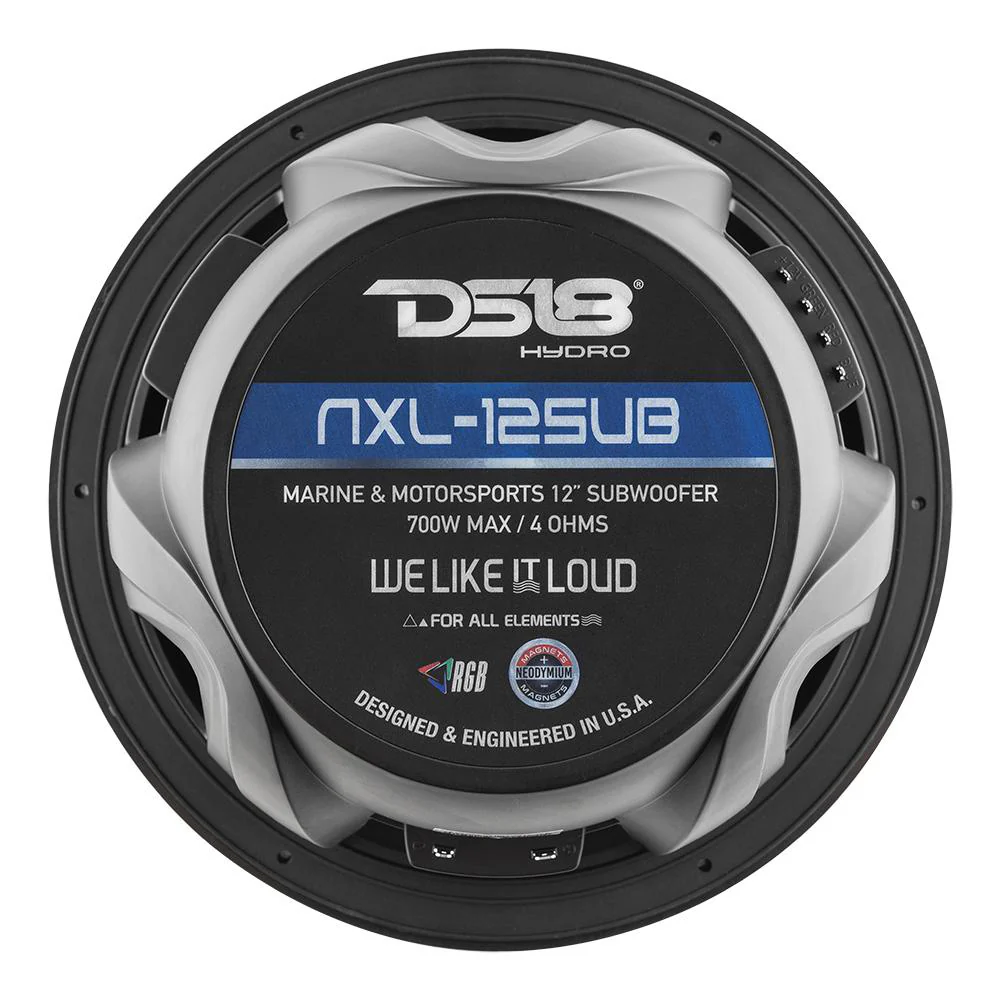 DS18 HYDRO 12" Subwoofer w/RGB Lights - 700W - Matte Black [NXL-12SUB/BK] - Image 6