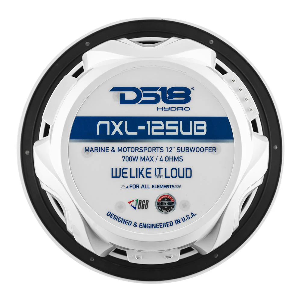 DS18 HYDRO 12" Subwoofer w/RGB Lights - 700W - White [NXL-12SUB/WH] - Image 6