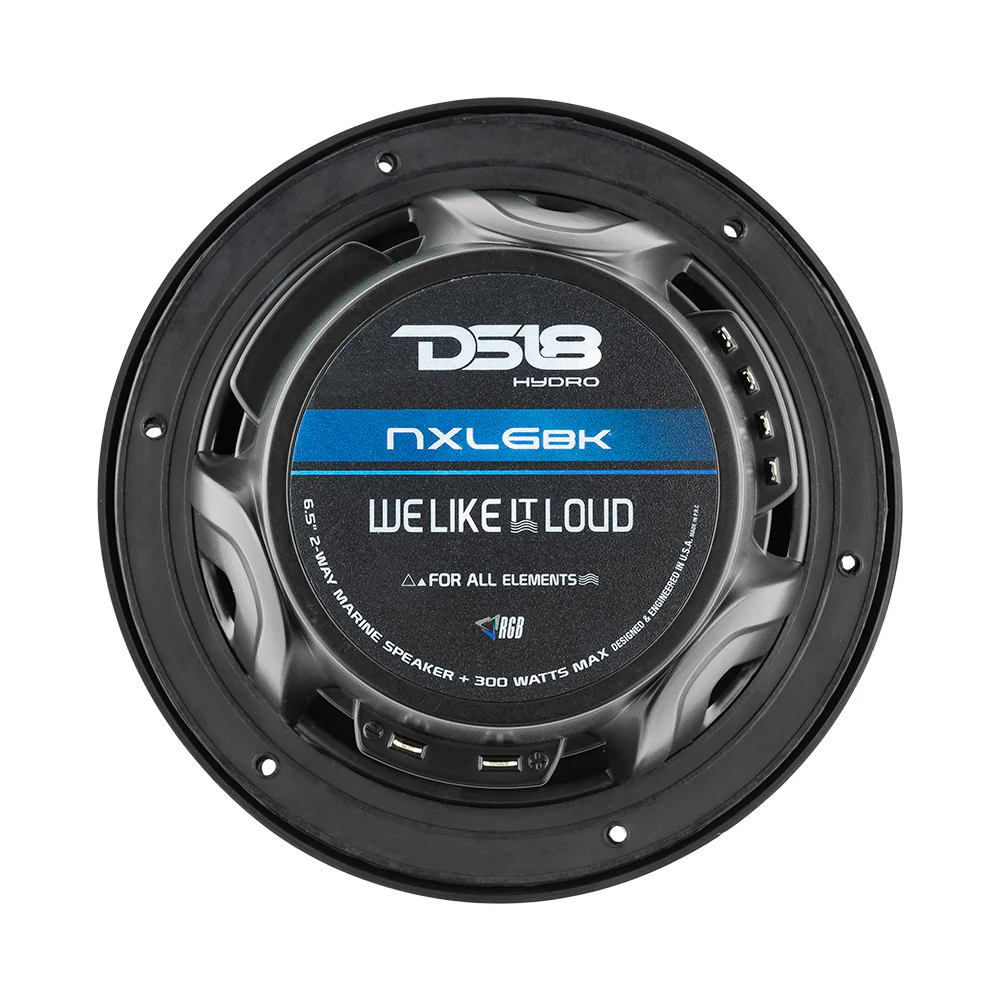 DS18 HYDRO 6.5" 2-Way Marine Speakers w/RBG LED Lights 300W - Matte Black [NXL-6BK] - Image 4
