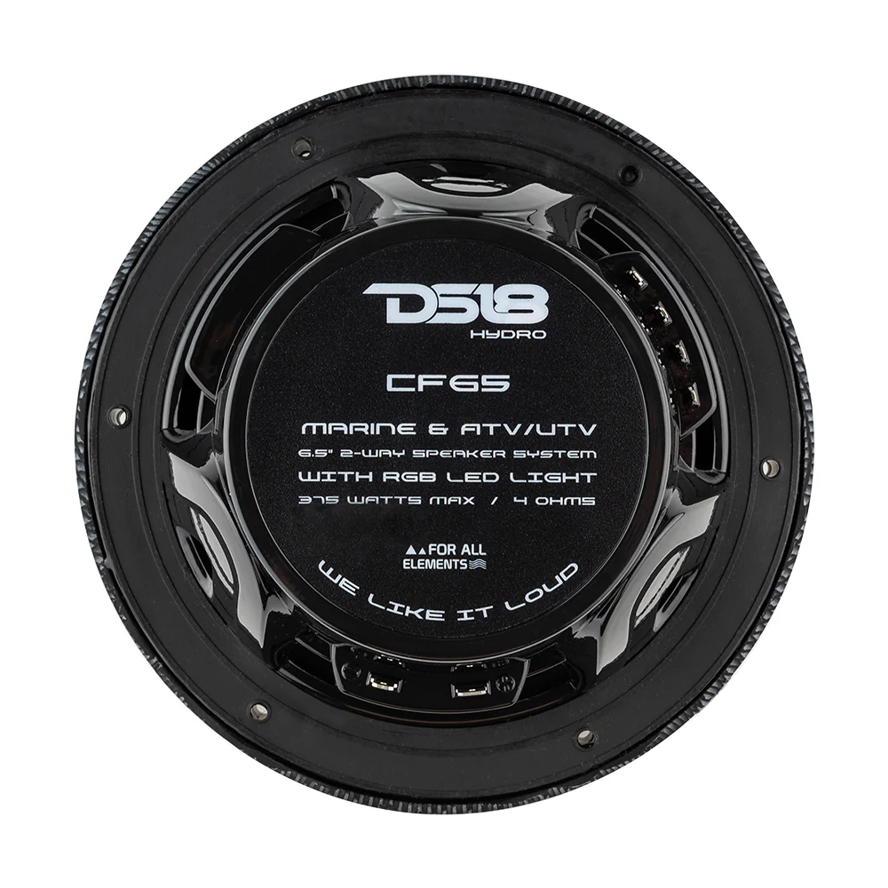 DS18 HYDRO 6.5" 2-Way Marine Speakers w/RGB LED Lights 300W - Black Carbon Fiber [CF-65] - Image 4
