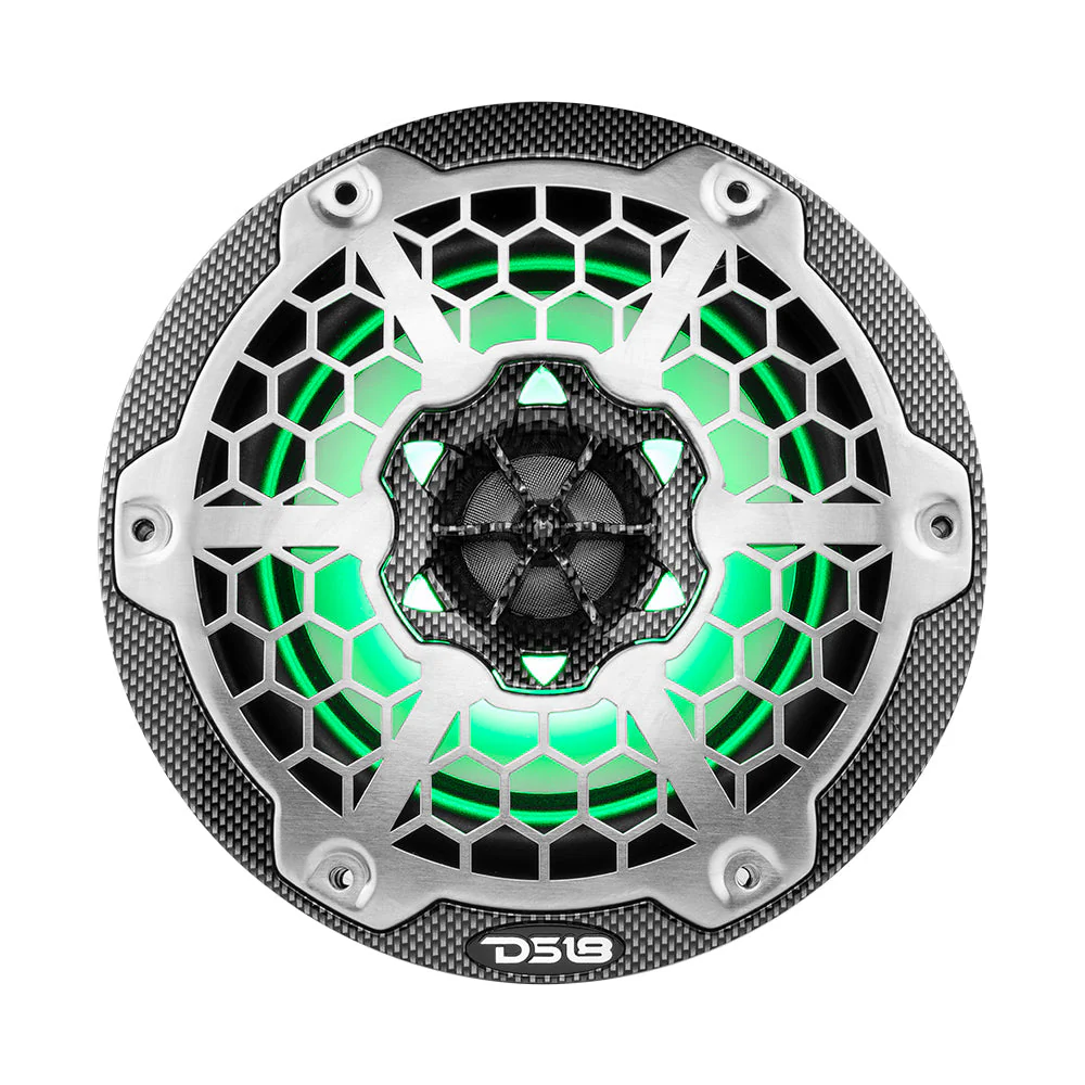 DS18 HYDRO 6.5" 2-Way Marine Speakers w/RGB LED Lights 300W - Black Carbon Fiber [CF-65] - Image 5