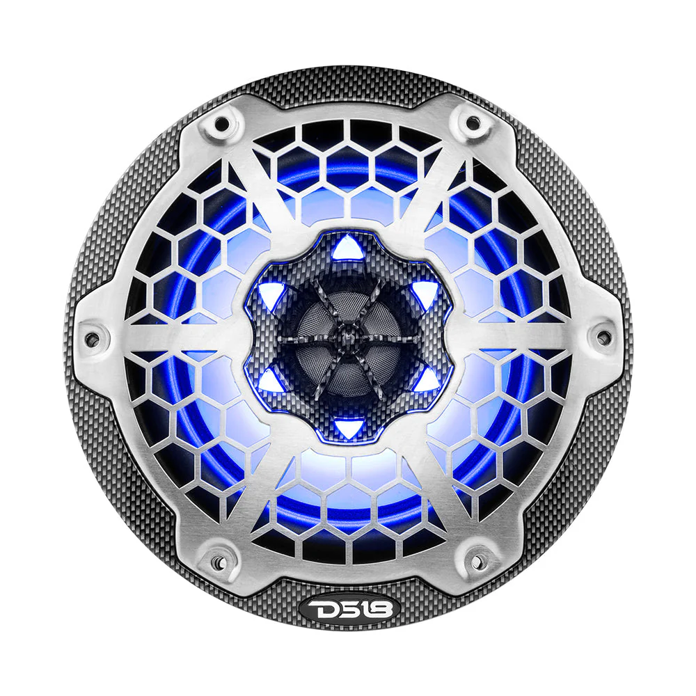 DS18 HYDRO 6.5" 2-Way Marine Speakers w/RGB LED Lights 300W - Black Carbon Fiber [CF-65] - Image 6