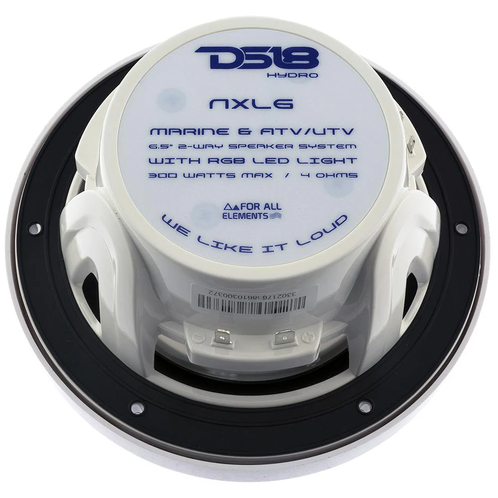 DS18 HYDRO 6.5" 2-Way Marine Speakers w/RGB LED Lights 300W - White [NXL-6] - Image 7
