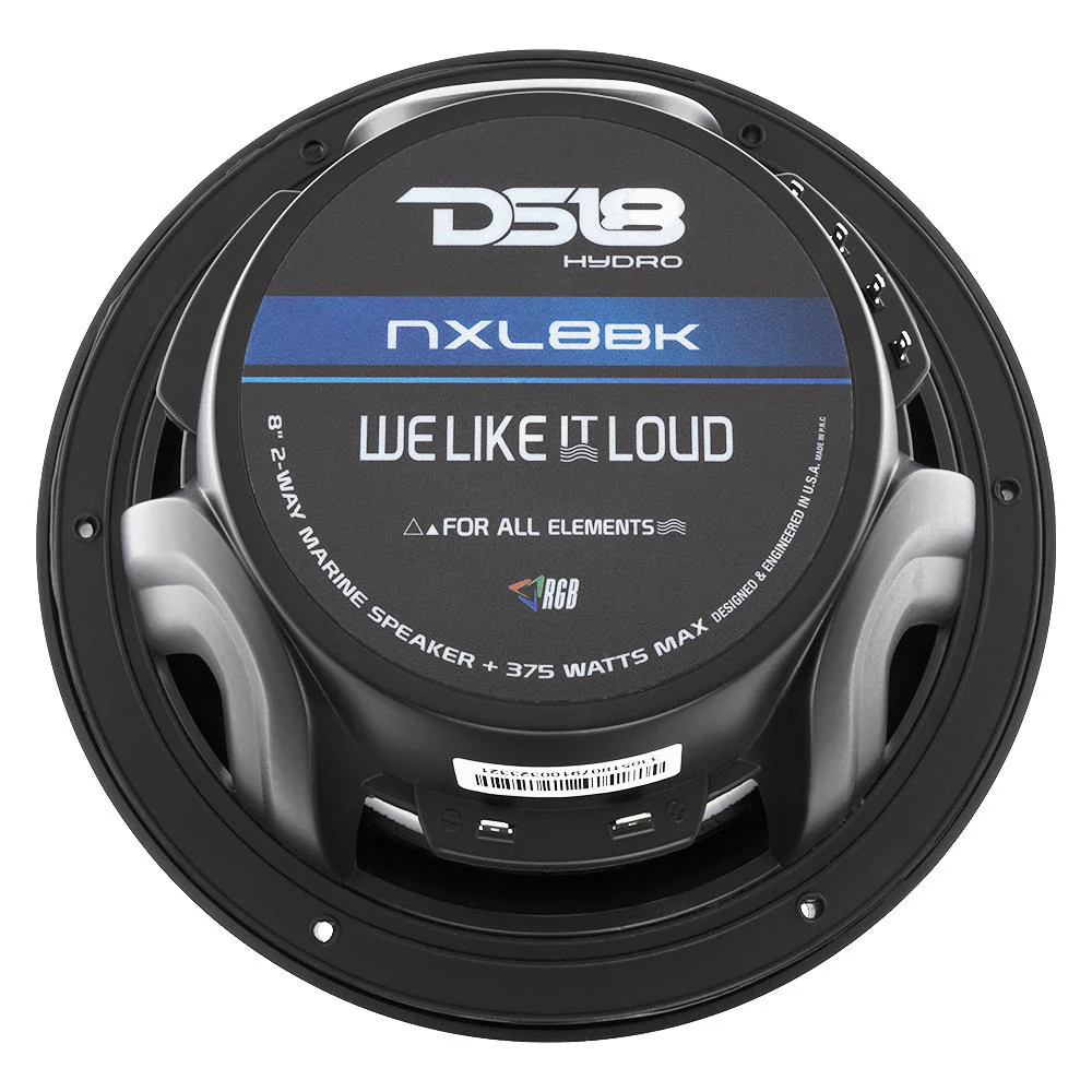 DS18 HYDRO 8" 2-Way Marine Speakers w/RGB LED Lights 375W - Matte Black [NXL-8BK] - Image 7
