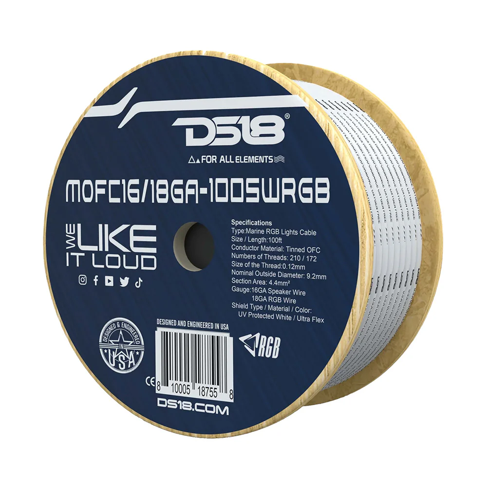 DS18 Marine Tinned OFC 18GA RGB Wire w/16GA Speaker Wire - 100 Spool [MOFC16/18GA-100SWRGB] - Image 5