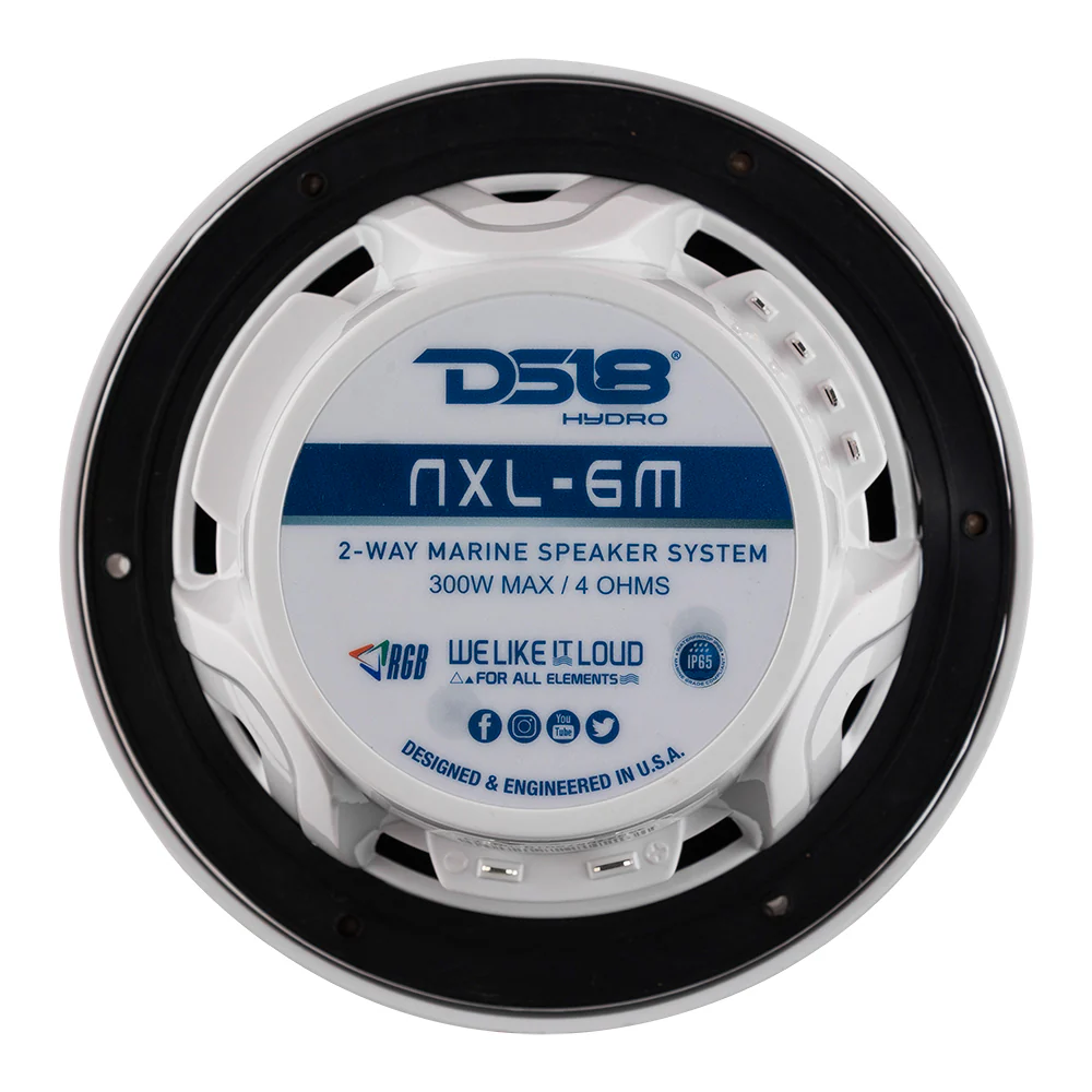 DS18 New Edition HYDRO 6.5" 2-Way Marine Speakers w/RGB LED Lighting 300W - White [NXL-6M/WH] - Image 4
