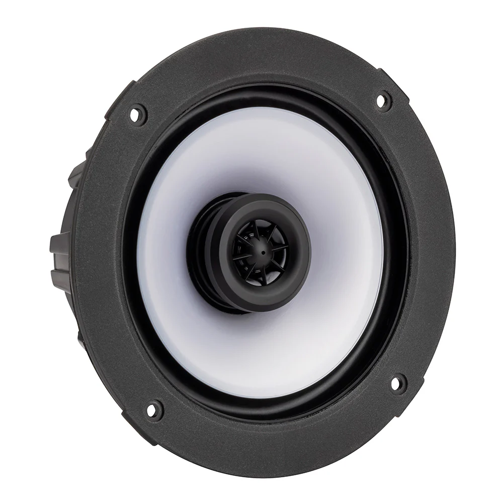 KICKER KM614FL 6.5" Low Profile Coaxial Marine Speakers w/RGB Lighting - 4-Ohm, White [51KM614FL] - Image 3