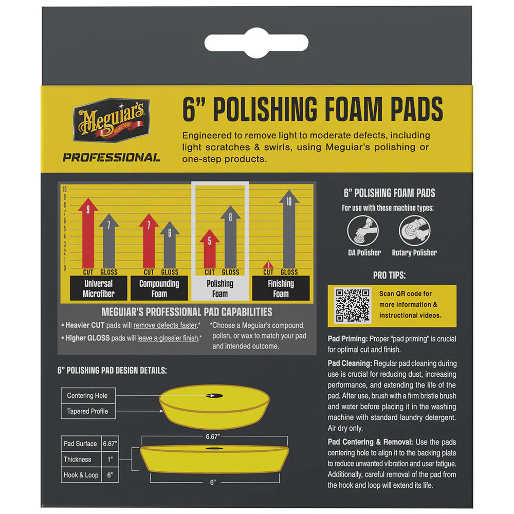 Meguiar's Professional 6" Polishing Foam Pads *2-Pack [M6PFP2] - Image 2