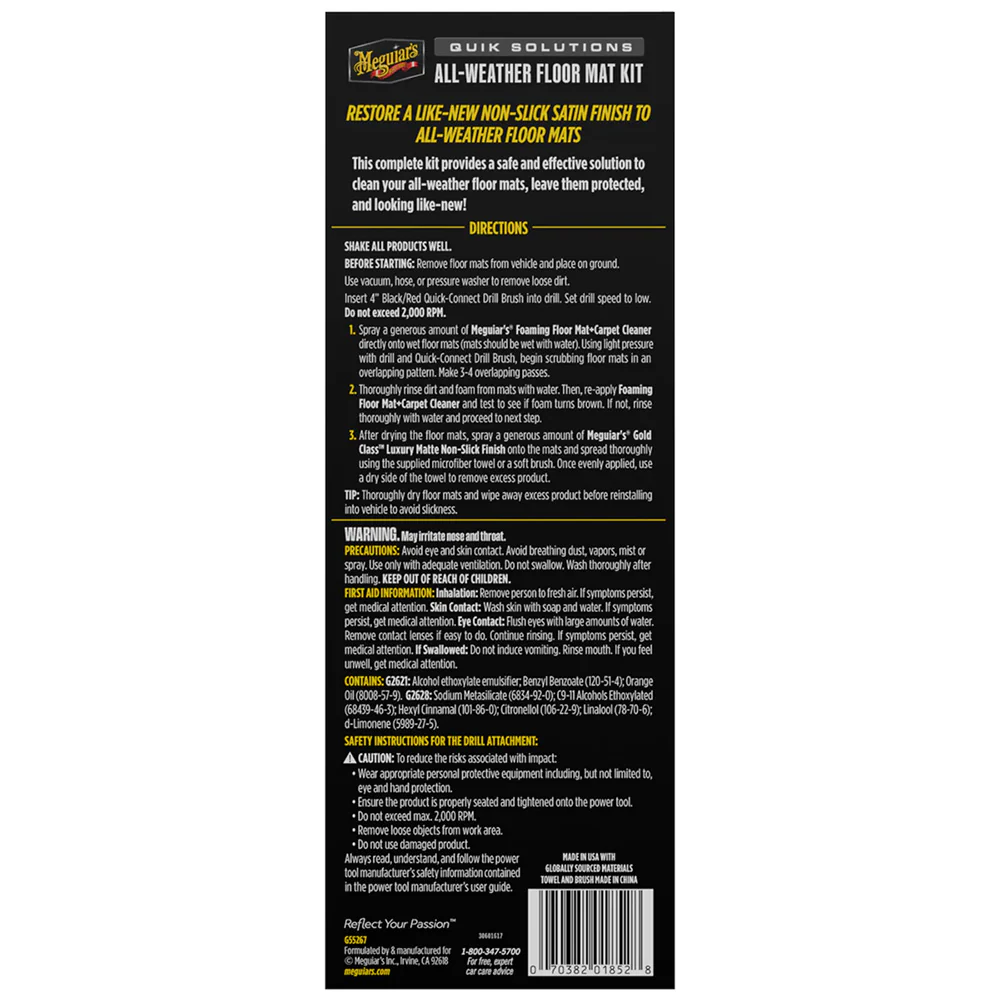Meguiar's Quik Solutions All-Weather Floor Mat Kit [G55267] - Image 2