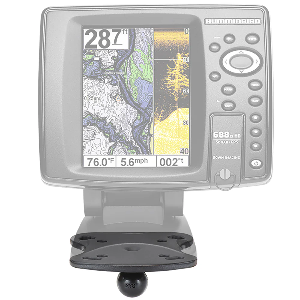 RAM Mount 1" Ball Marine Electronic Base f/Humminbird & Lowrance [RAM-B-107BU] - Image 2