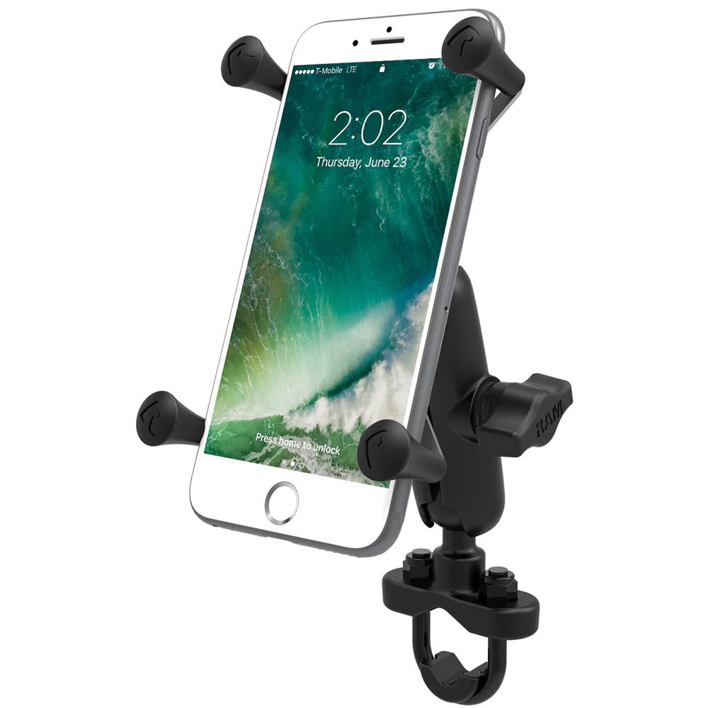 RAM Mount Handlebar Rail Mount w/Zinc Coated U-Bolt Base  Universal X-Grip Large Phone/Phablet Cradle [RAM-B-149Z-UN10U] - Image 2