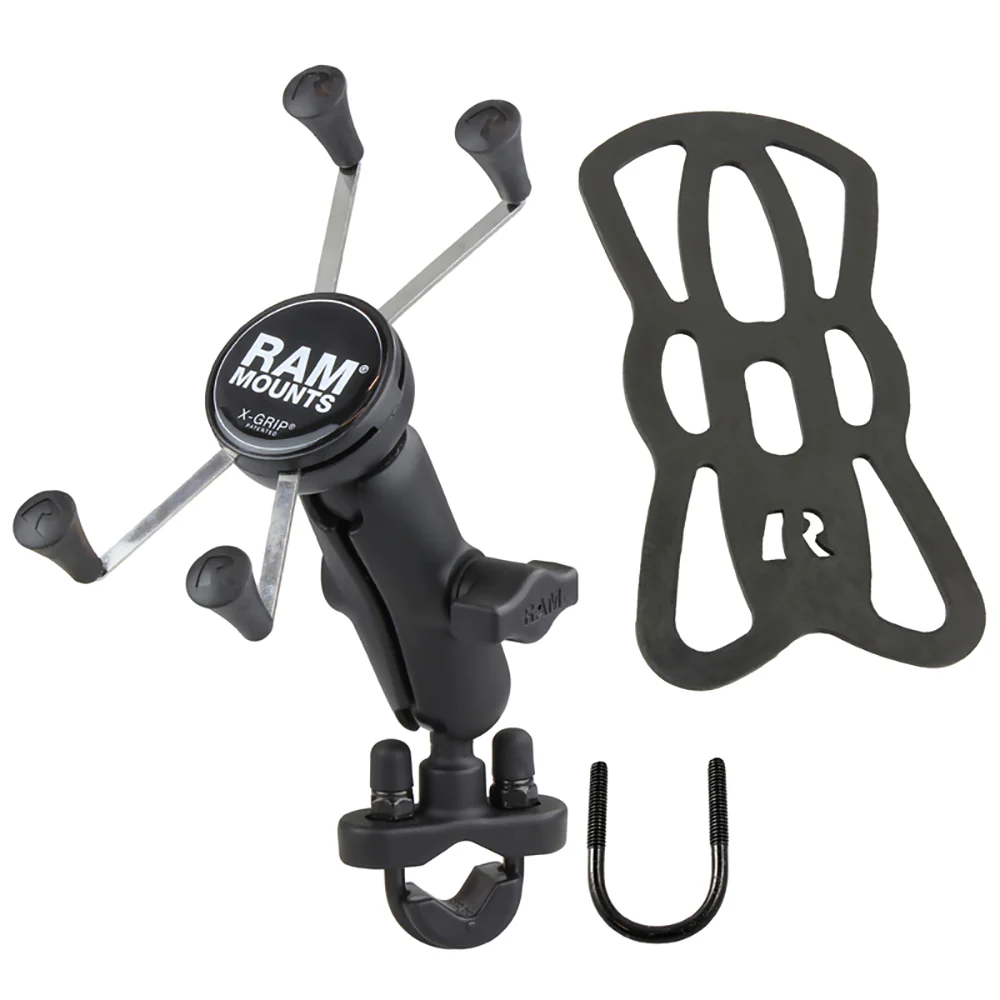 RAM Mount Handlebar Rail Mount w/Zinc Coated U-Bolt Base  Universal X-Grip Large Phone/Phablet Cradle [RAM-B-149Z-UN10U] - Image 3