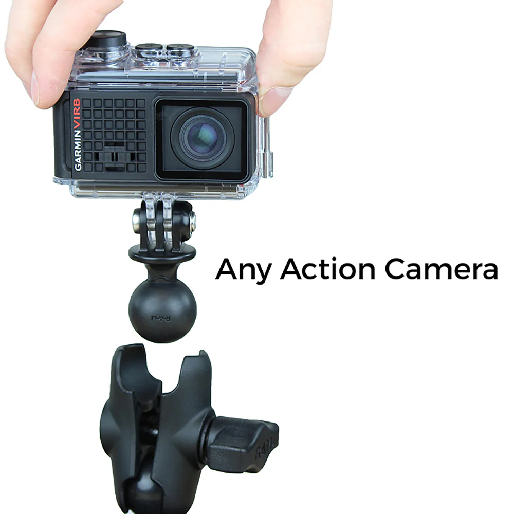 RAM Mount RAM 1" Ball Adapter for GoPro Bases with Short Arm and Action Camera Adapter [RAP-B-GOP2-A-GOP1U] - Image 4