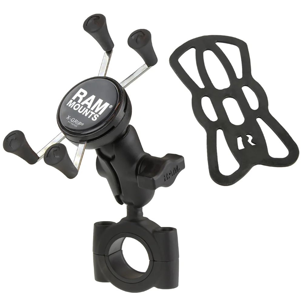 RAM Mount RAM Torque 1 1/8" - 1 1/2" Diameter Handlebar/Rail Base with B Size 1" Ball, Short Arm and X-Grip for Phones [RAM-B-408-112-15-A-UN7U] - Image 2