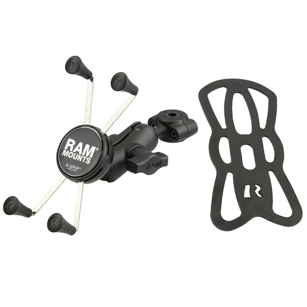 RAM Mount RAM Torque 3/8" - 5/8" Diameter Mini Rail Base with 1" Ball, Short Arm and X-Grip for Larger Phones [RAM-B-408-37-62-A-UN10] - Image 2