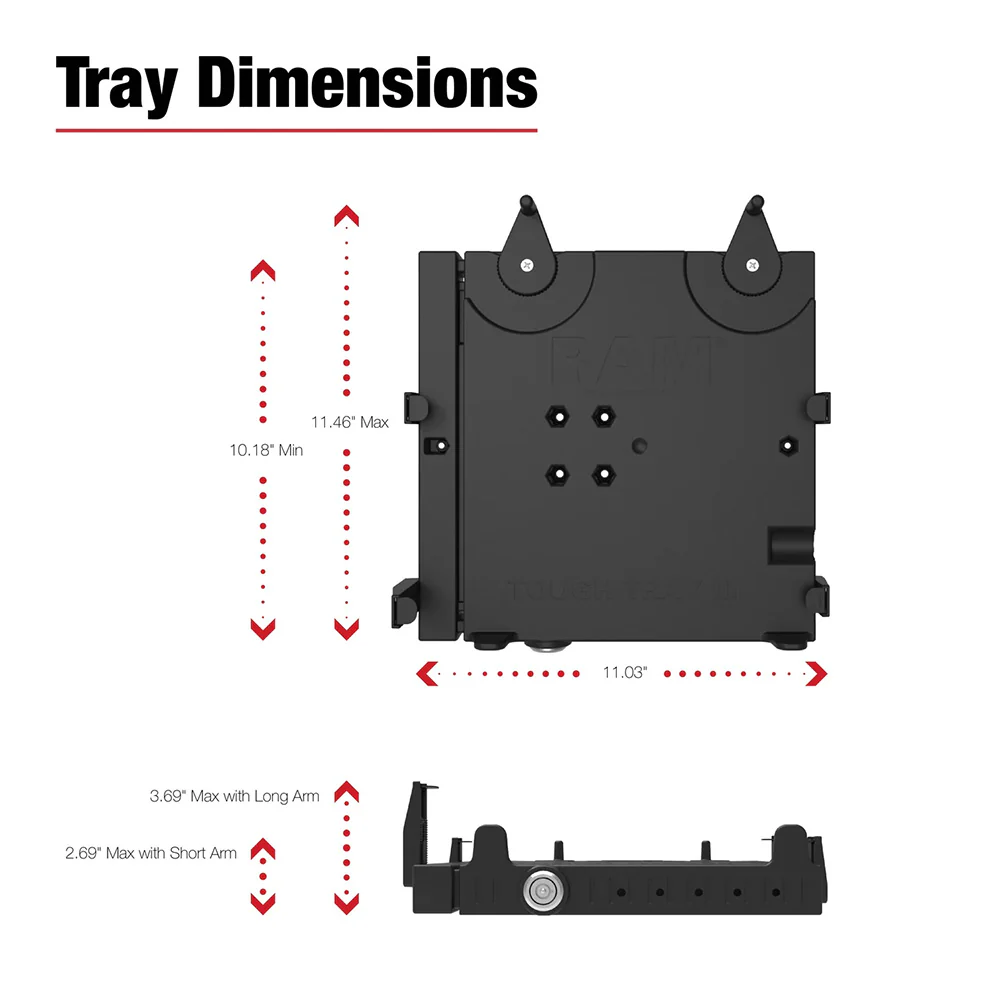 RAM Mount RAM Tough-Tray III Spring-Loaded Laptop Tray [RAM-234-7] - Image 4