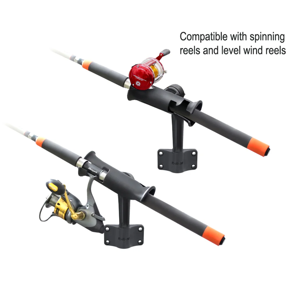 RAM Mount RAM Tube Jr. Fishing Rod Holder w/Short 4" Length Post Spline & Bulkhead Mounting Base [RAP-390-SBU] - Image 3