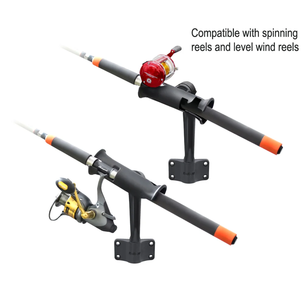 RAM Mount RAM Tube Jr. Fishing Rod Holder w/Standard 6" Length Post Spline & Bulkhead Mounting Base [RAP-390-BU] - Image 3