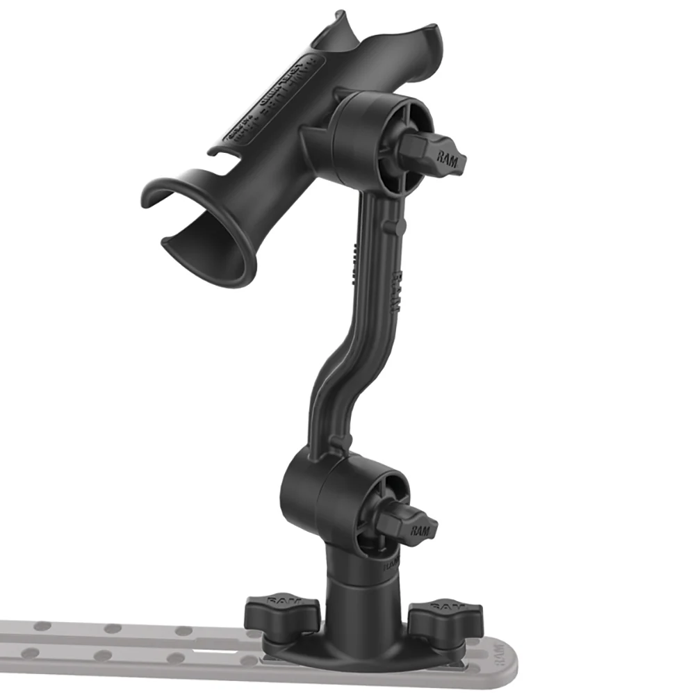 RAM Mount RAM Tube Jr. Rod Holder with Spline Post, Extension Arm and Track Base [RAP-390-PA-421] - Image 4