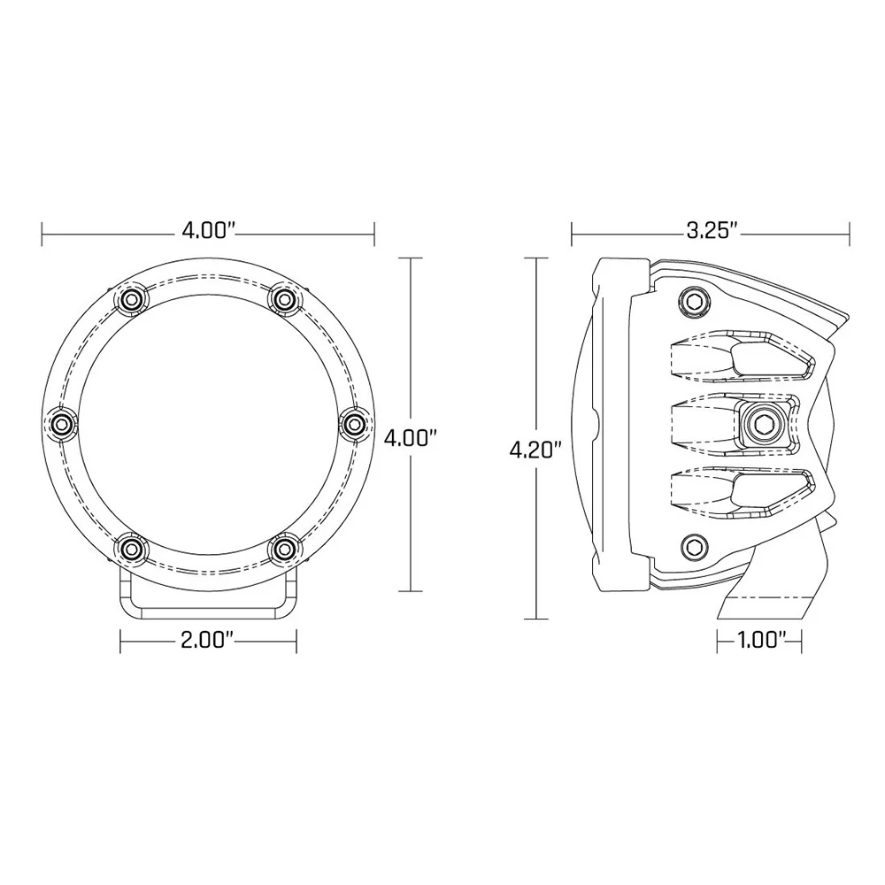 RIGID Industries 360-Series 4" LED SAE Fog Beam - Yellow/White - Set of 2 [36122] - Image 3