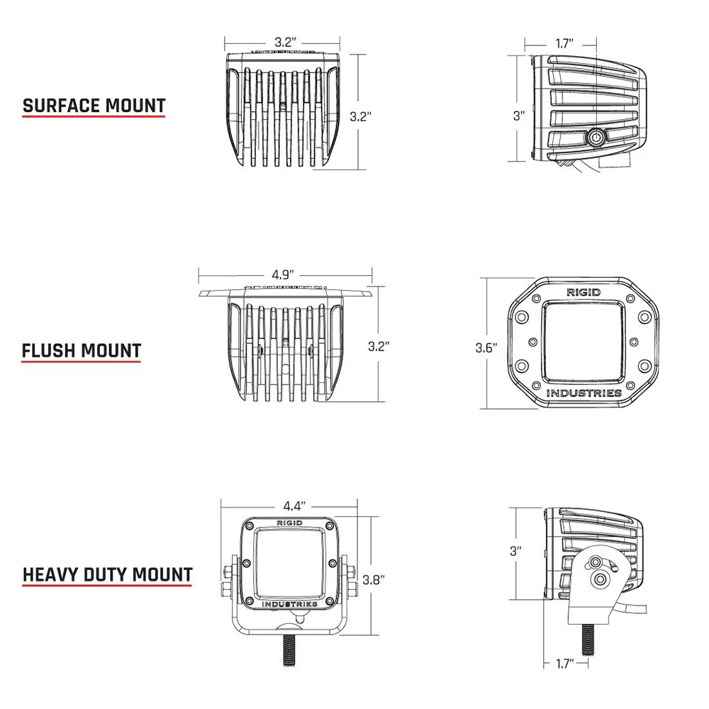 RIGID Industries D-Series PRO Flush Mount - Spot LED - Midnight Edition - Pair - Black [212213BLK] - Image 2