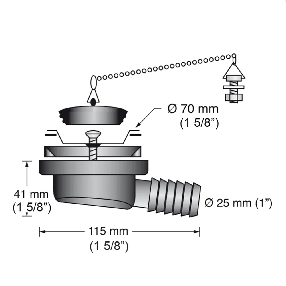 Scandvik Low Profile Drain Stopper - 1" Outlet [10306P] - Image 2