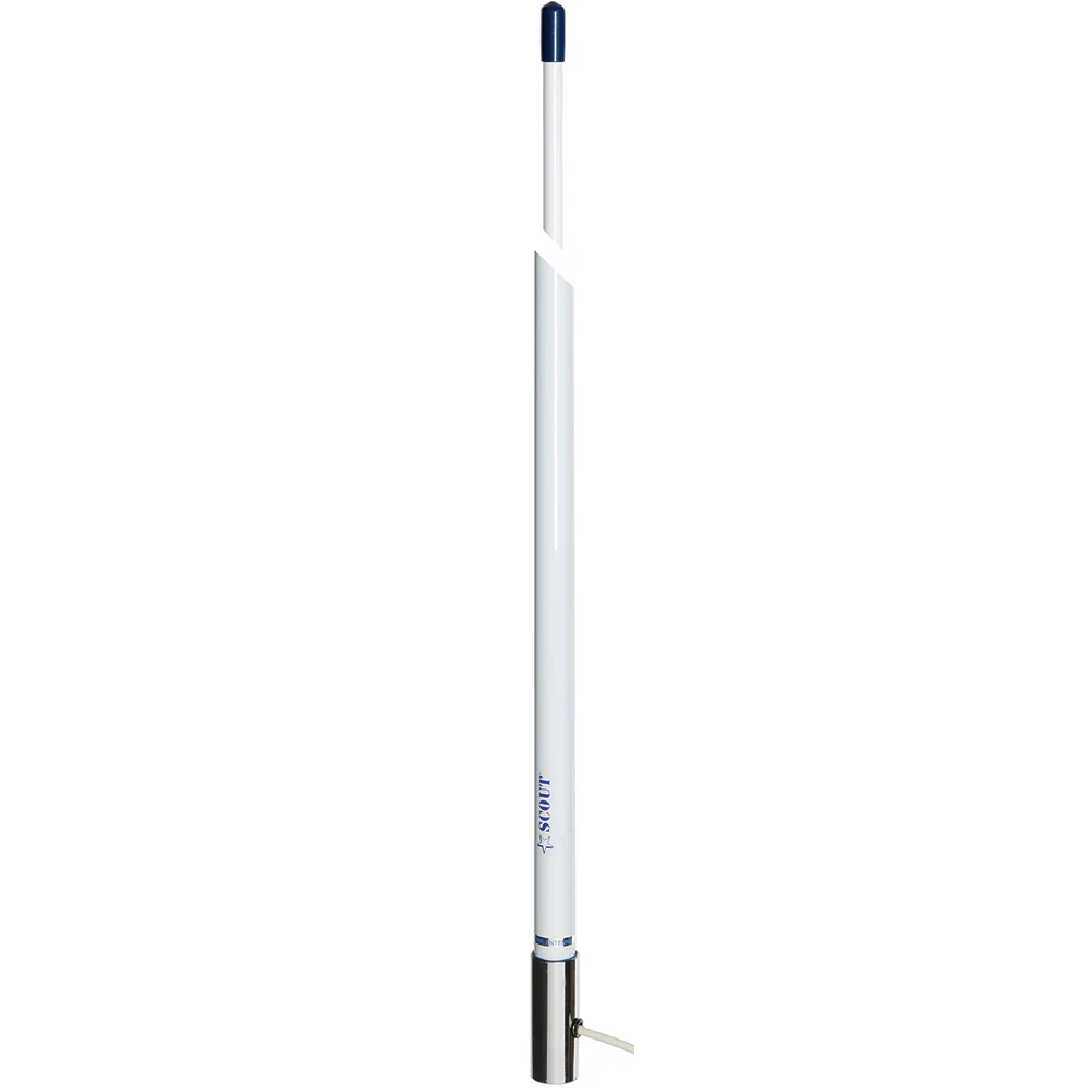 Scout 8' White VHF Antenna 6dB Stainless Steel Ferrule w/5M RG-58 Coax Includes PL-259 KS-42 [PF AN NVHF00007T] - Image 2